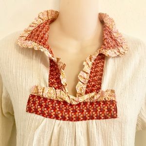 ALL ORDERS SHIPPED 12/8!Hippie crepe patchwork top